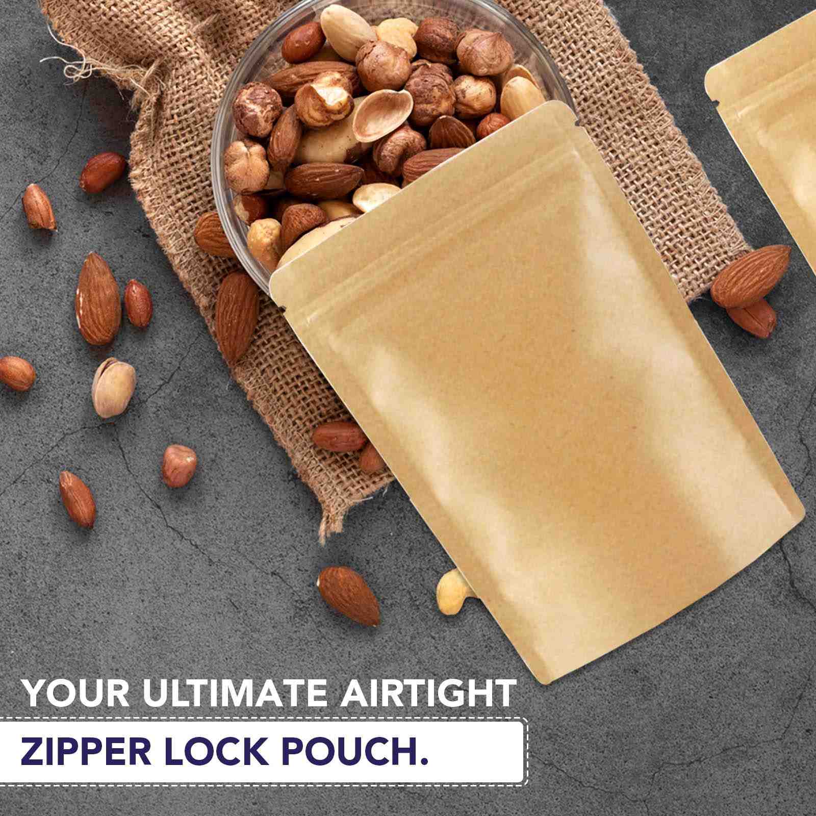 Both Side Kraft Paper Stand Up Zipper Pouch - Image 25