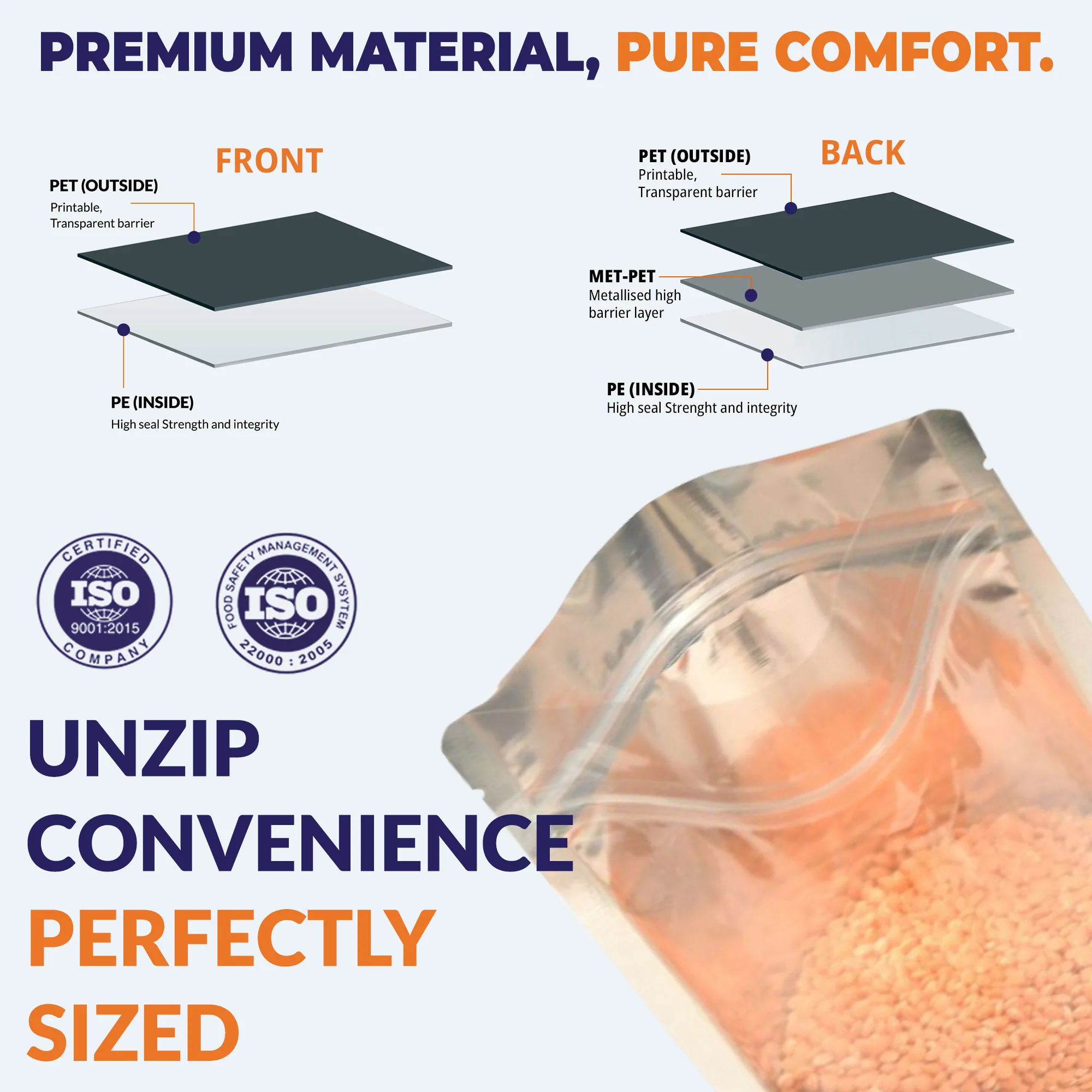 Clear /Gloss Silver Stand Up Zipper Pouch - Image 22