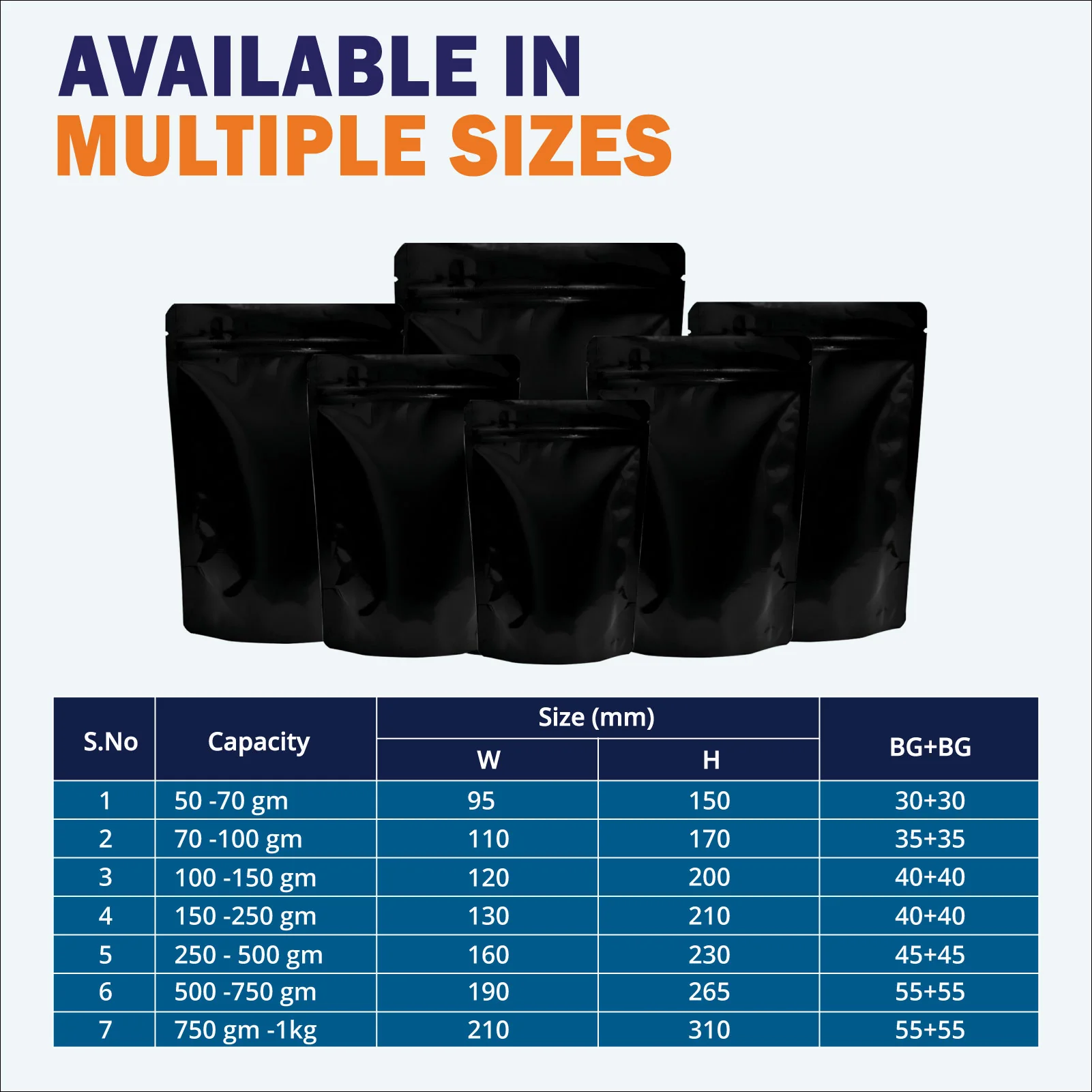 Both Side Gloss Black Stand Up Zipper Pouch - Image 33