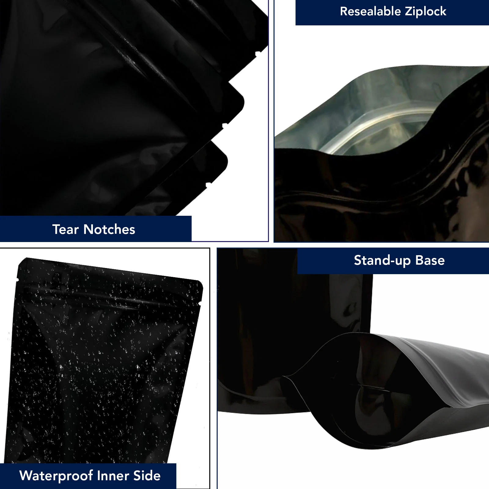 Both Side Gloss Black Stand Up Zipper Pouch - Image 50