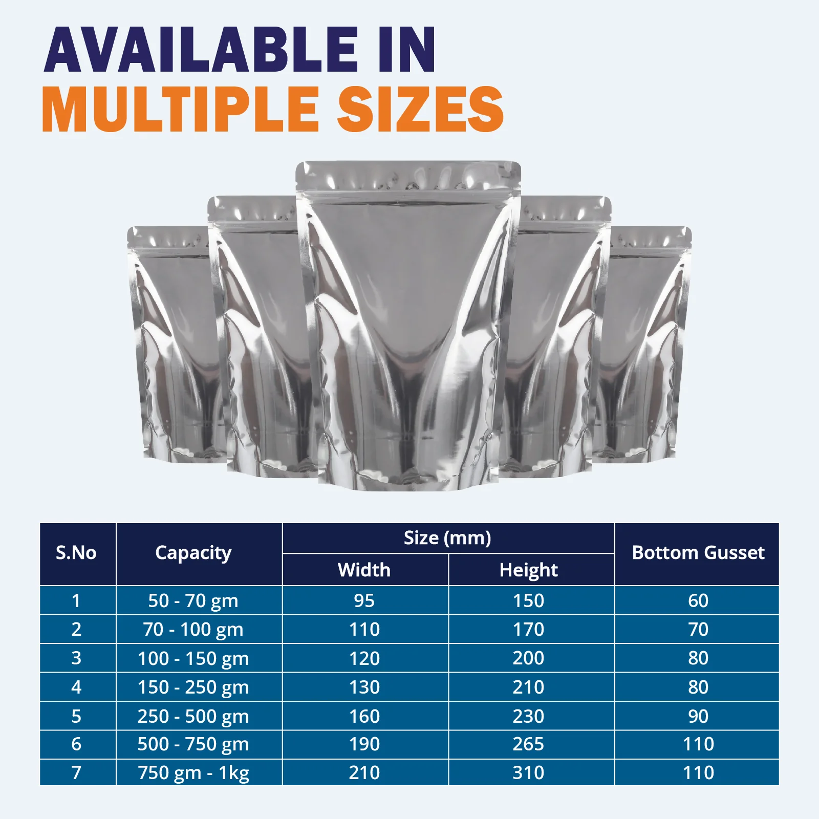 Both Side Gloss Silver Stand Up Zipper Pouch - Image 32