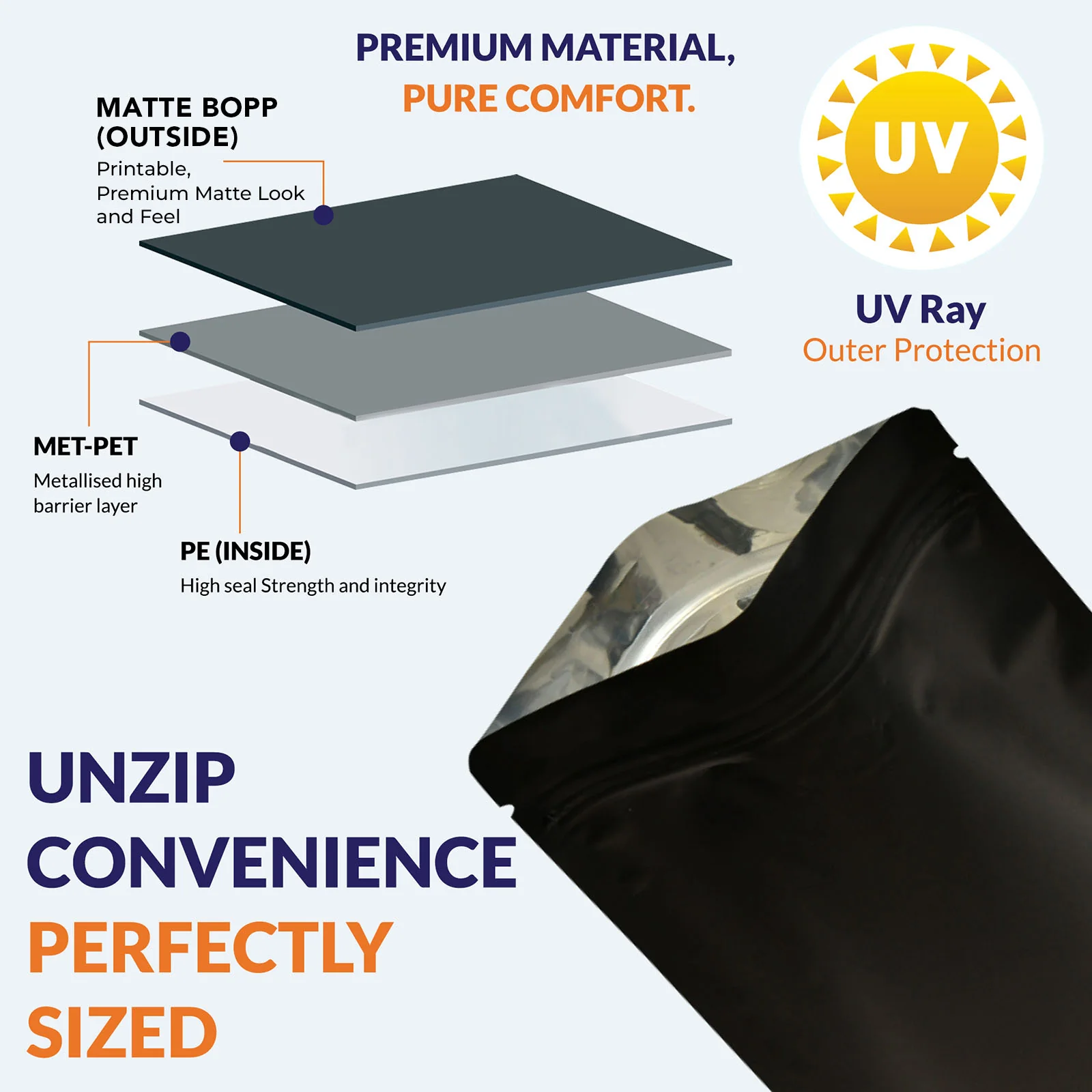 Both Side Matte Black Stand Up Zipper Pouch - Image 22