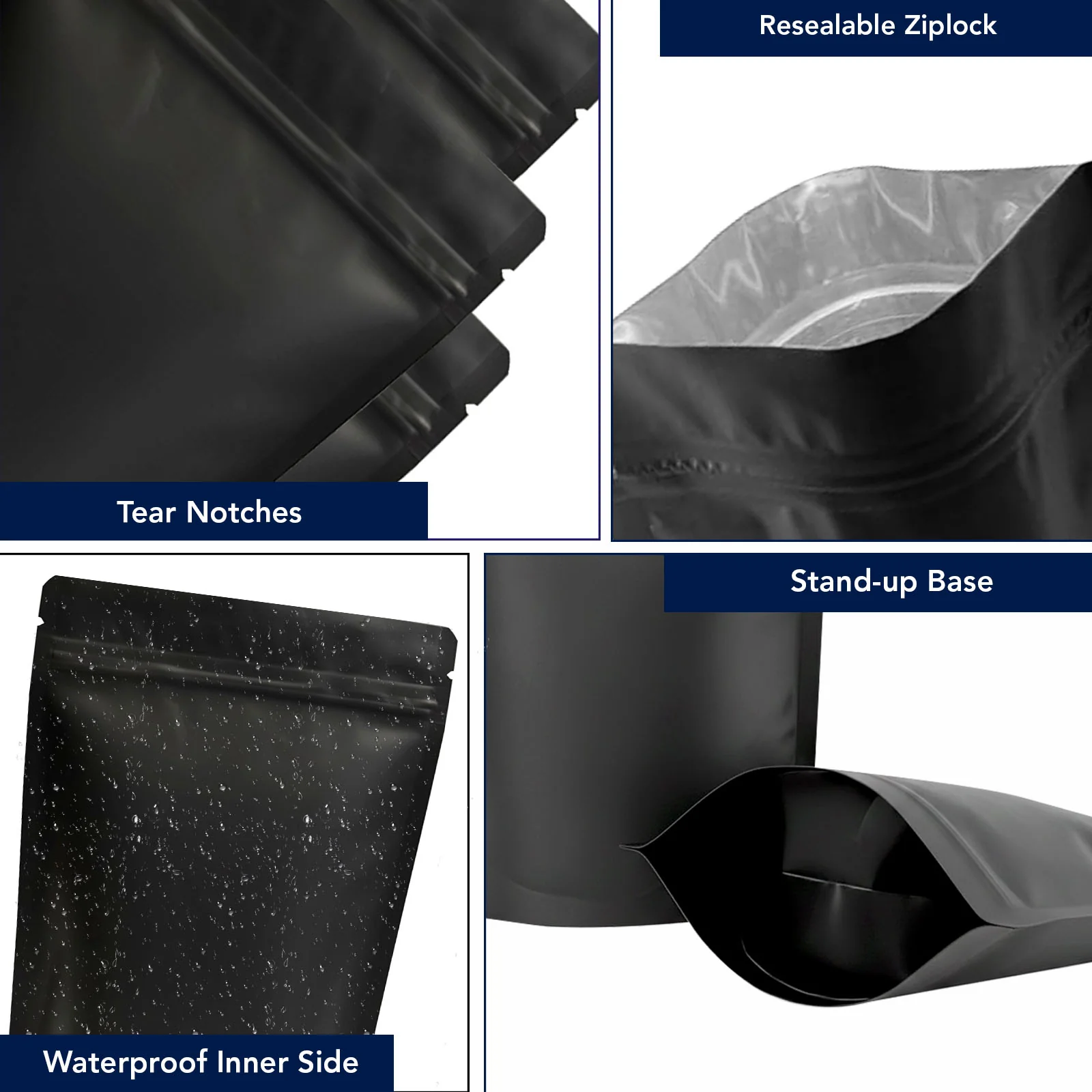 Both Side Matte Black Stand Up Zipper Pouch - Image 34