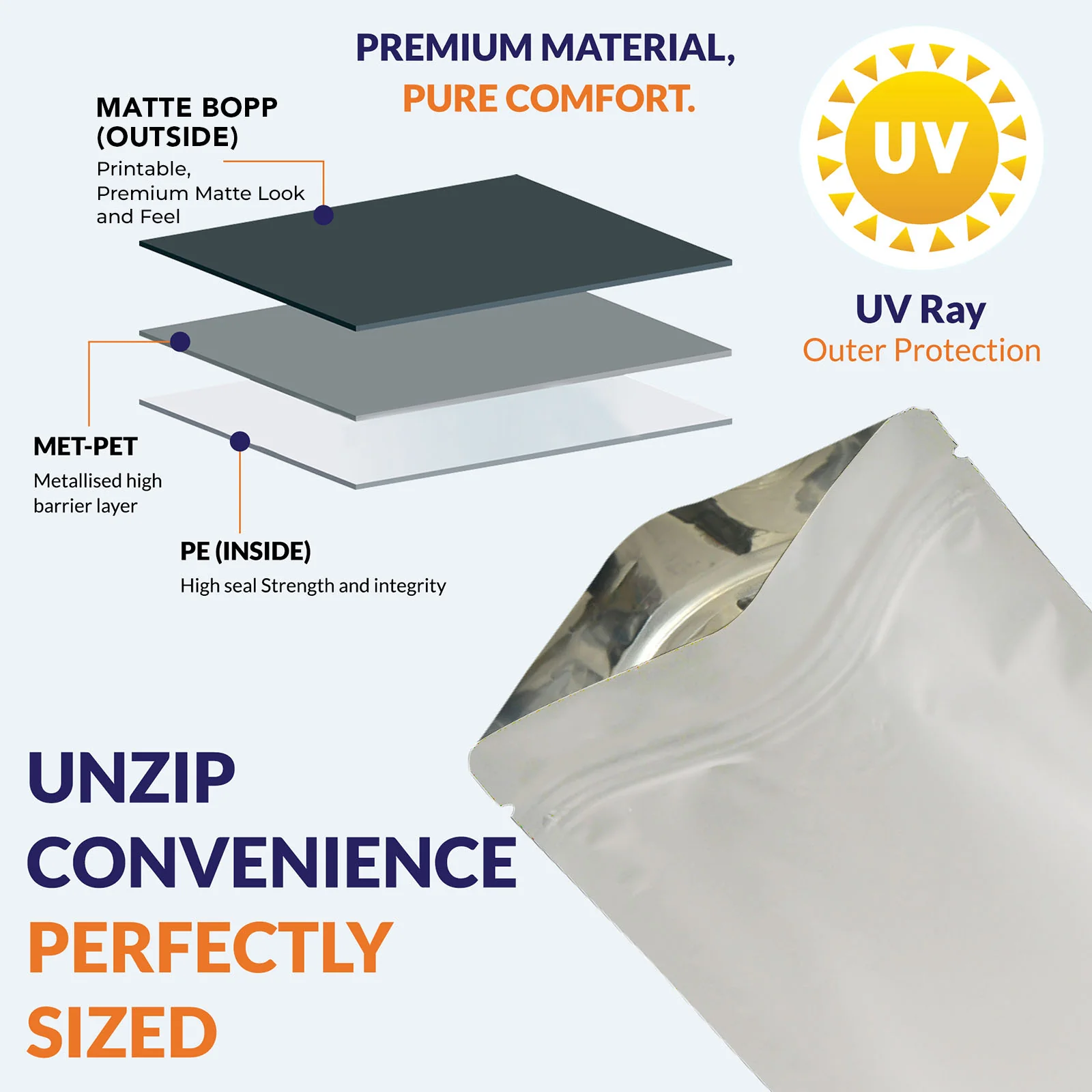 Both Side Matte White Stand Up Zipper Pouch - Image 6