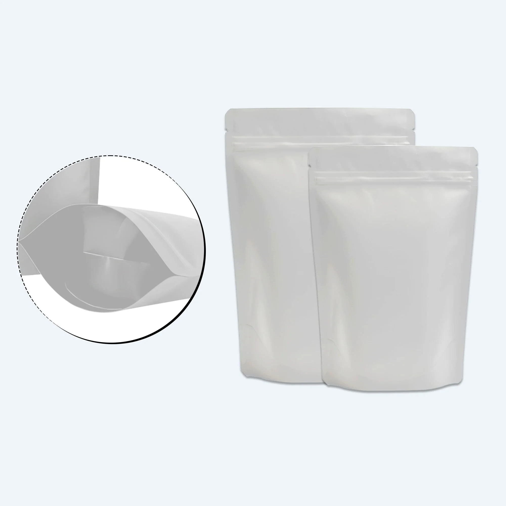 Both Side Matte White Stand Up Zipper Pouch - Image 9